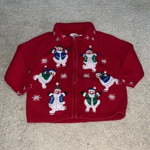 Tiara Girl’s Snowman Sweater Jacket